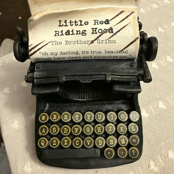 Ashland Other - Vintage Style Mini Typewriter Decor - Black with Yellow Keys NEW